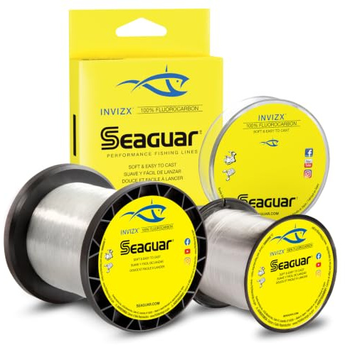 Seaguar Invizx Freshwater 100% Fluorocarbon Fishing Line 200-1000yds, 4-25lb Break Strength, Clear