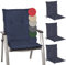 Beautissu 4 er Set Niedriglehner Auflage Gartenstuhl 100x50x6 cm Loft NL - Sitzkissen Niederlehner Rückenkissen niedrig Stuhlkissen Schaumkern Füllung Kissen Dunkelblau