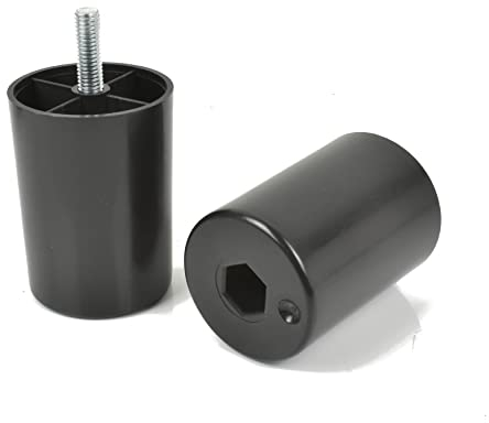Prima-Online woplus 4X Füße aus Kunststoff Beine Möbelgleiterfuß Möbelfüße Möbelbeine Schrank Beine schwarz Plastik Höhe 70 mm mit Gewindestift M8x25mm (70mm [4 Stück])