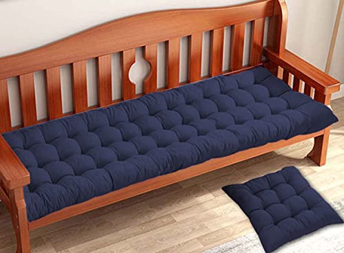 Gepolstertes Gartenbankkissen 2/3 Sitzbankkissen 80/100/120 cm 140 x 40 cm, rechteckiges Baumwollkissen für drinnen und draußen, Liegestuhlschaukeln