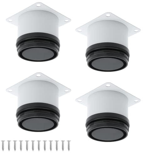 Harskiyer Möbelbeine, verstellbar, 50 mm, Edelstahl, rund, verstellbar, für Möbel, Sofa, Tisch, Schränke, Regale mit Schrauben, 4 Stück, Weiß