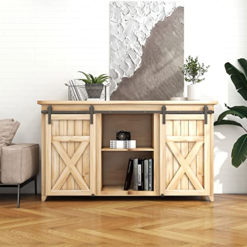 BONIKLUBA 8FT/244cm Mini Binario Porta Scorrevole per Porta TV ad anta Doppio Armadio Guardaroba Piccolo (Senza anta Dell'armadio)