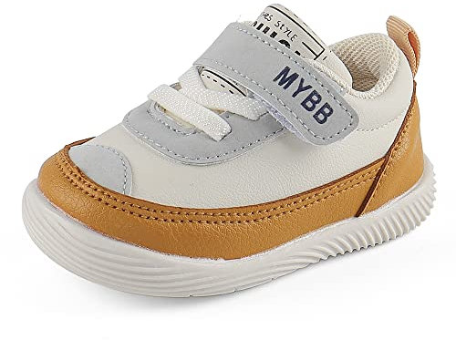 LACOFIA Scarpe Neonato Scarpine Primi Passi Bambina Sneakers Bambini con Suola in Gomma Antiscivolo Giallo 18(Etichetta 16)