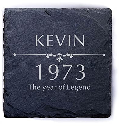 Personalised Coaster Engraved Square Slate Coaster Gift for Man Women Him Her Husband Coasters Cup Mat Gift for Birthday Father's Day Valentine's Day Wedding Christmas(Design 2)