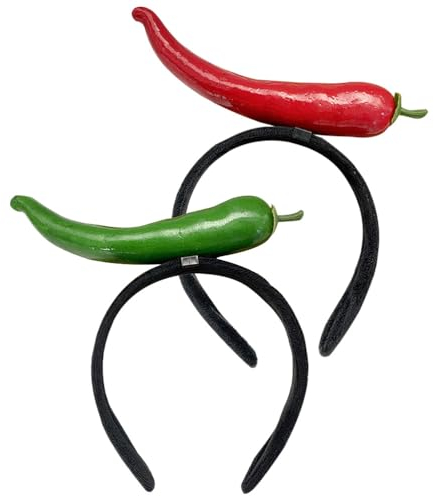 Beavorty 2st Stirnband Stirnbänder Für Partykostüme Neuartige Haarreifen Neuartiges Haarband Mit Pfeffer-anhänger Cosmo- Und Wanda-kostüm Pflanzliches Haarband Partybedarf Chili Kind Stoff