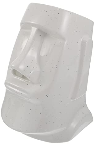 Alipis 1stk Felsbrocken Wie Taschentuch Boxen Moai-Figur Ornament Inselstatue Insel Figur Taschentuchhalter Serviettenetui Desktop-serviettenbehälter Keramik Weiß Schmücken Papier