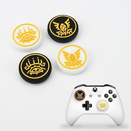DLseego Thumbstick Kappen Grip Set Caps für Xbox Series X PS5 PS4 Switch Pro Controller,Joystick Schutz Anhänge,Thumb-Stick Grip PS4 PS5 Zubehör,Schwarze und weiße Augen