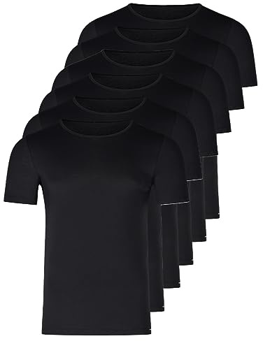 Skiny - Basic - Unterhemd/Shirt Kurzarm - 6er Pack (XL Schwarz)