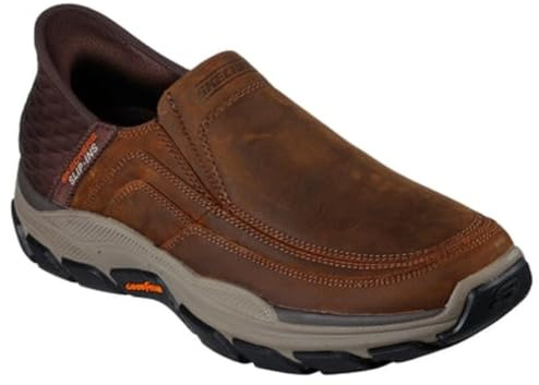 Skechers Chaussures à Enfiler 204810 pour Homme : ResSneaker, Marron foncé, 44 EU