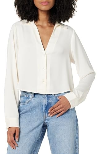 The Drop Harlow Silky Cropped Blouse Chemises Femme