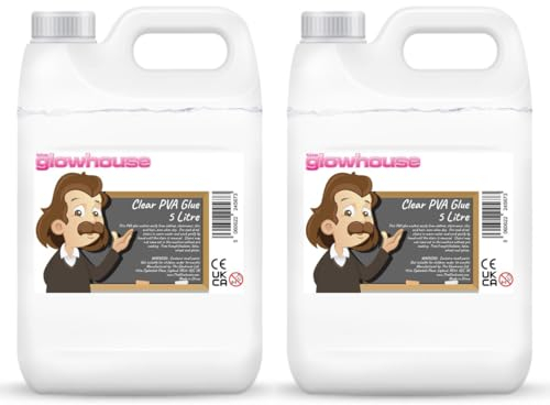 The Glowhouse Pegamento Transparente Lavable de PVA para Manualidades con Slime en casa o en la Escuela (10 litros)