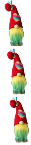 DECHOUS 3St gesichtslose Puppe Herz-Plüsch- -Elf Muttertag gnom Geschenk Cute Cute Decor Sommerdeko Flauschige Kuscheltiere Dekorzwerg Sam Gnom Esstisch Requisiten Baby