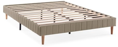 HOMN LIVING Sommier tapissier Eris 140x190 cm Beige, Hauteur 30 cm