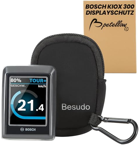 Petellow Schutzhülle-Set passend für Bosch Kiox 300 Display- Displayschutz mit Schutztasche kompatibel mit Bosch Kiox 300 Display vor Kratzern&Stößen Hülle Schutz Cover-036-KB