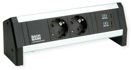 BACHMANN Desk 2xSchutzkontakt 1xUSB A&C, USB Charger 22W Charger, GST18