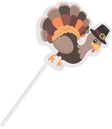 UPKOCH 30stücke Teiliges Tortenpick Mit Truthahn-design Für Thanksgiving-feier Cupcake-dekoration Foto-requisiten Für Partys Und Besondere Anlässe