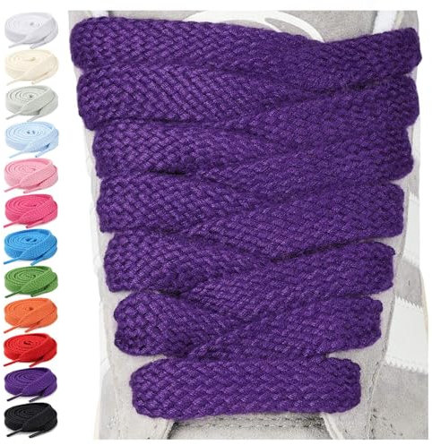Stepace 2 Paires de Lacets Chaussures Plat Large de 15 mm, Lacet Gros et épais, Remplacement pour Chaussures de Sport, Baskets & Sneakers violet 140