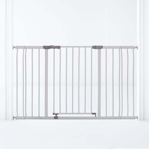 Dreambaby Ava Extra Wide Baby Gate, Stair Gate, Fits Openings 99-132.5cm, 76cm Tall. Wide Stair Gate for Dogs and Babies. Pressure Mounted Safety Gate, Stay Open Feature, Inc. 9cm and 18cm Extensions