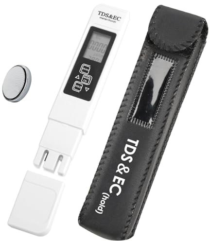Tester TDS&EC 3 in 1, Tester digitale LCD per la qualità dell'acqua Misuratore TDS EC e Temperatura, Misuratore Conducibilità Acqua, Precisione di Lettura +/- 2% per Acqua Potabile/Piscina/Acquario