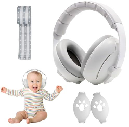Mineup 2-in-1 Baby Ear Defenders, Noise Cancelling Headphones for Babies and Toddlers up to 5 Years, Kids Earmuffs Noise Reduction with Adjustable Headband for Improve Sleep Against Hearing Damage