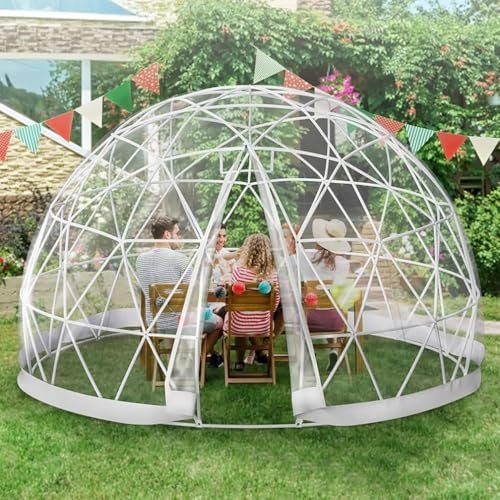 WANGYYDS Gartenkuppel Für Den Außenbereich, 12ft PVC Bubble Dome, Geodätische Kuppel Mit PVC Abdeckung, 3.6m Transparentes Gewächshaus, Transparente Aufblasbare Kuppel Für Party, Hof