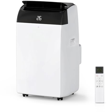 Condizionatore Portatile 10000 BTUs 3 in 1 - Raffreddamento, Ventilatore Silenzioso con 3 Velocità, Deumidificatore 30L/giorno, Display Digitale e Telecomando, Timer 24 Ore per Uso Domestico e Ufficio