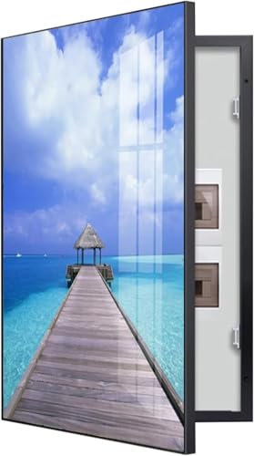 Sicherungskasten Abdeckung Schrank, Schalttafelabdeckung Dekoratives Verstecken Von ZäHlern StromzäHlerkasten Dekorative Malerei An Der Wand Montierte Schalttafelabdeckung(B(Black),40x60cm)