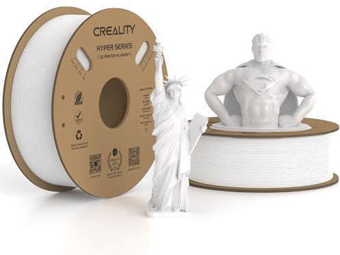 Creality Hyper PLA Filament 1.75 mm 2 KG Weiß, 30-600 mm/s Hochgeschwindigkeits PLA 3D Drucker Filament, 2 Pack 1KG Spule (2.2 lbs) PLA, Maßgenauigkeit +/-0.02 mm, für die meisten 3D Drucker