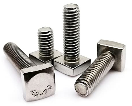 Tornillo de cabeza cuadrada 5 piezas M6 M8 Diámetro de rosca métrica 6 mm 8 mm GB35 304 A2 Tornillo de cabeza cuadrada plana de acero inoxidable con forma cuadrada(M6x60mm)