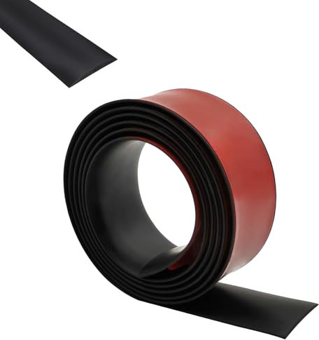 Übergangsprofil Selbstklebend, 1,5m x 4cm Übergangskantenleisten, PVC Bodenleisten, Schwellenleisten, Bodenbeläge, Bodenübergangsstreifen, für Raumböden, Fliesen und Schwellen, Schwarz