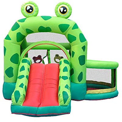 IIPOSAQQ Bouncy Castles Indoor and Outdoor Children's Castle Trampoline Inflatable Castle Slide Playground for Home (Green 330×300×225cm)