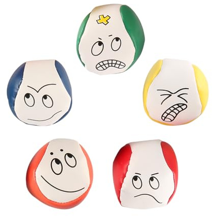 Ieron Jonglierbälle für Anfänger, 5-teiliges Jonglierball-Set, langlebige Jonglierbälle aus weichem PU-Leder. Pädagogische Jonglierbälle für Jungen, Mädchen und Erwachsene, Durchmesser 5 cm