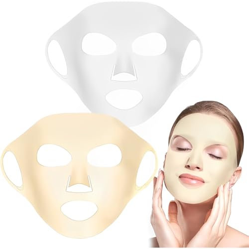 QEDBOJE 2PCS 3D copertura della coperture idratanti in silicone, Kit idratante viso,Riutilizzabile Copertura Della coperture idratanti facciale, Del Silicone Del Vapore Viso Idratante Copertura Della