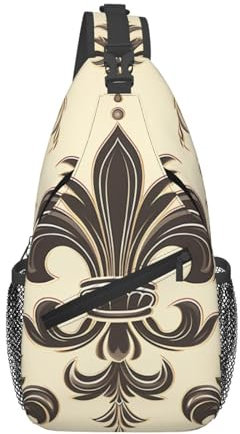 Slingbag Fleur-De-Lis Und Wappen Ritter Crossbody Bodybag Leichte Tasche Messenger Mehrere Taschen Herrentaschen Für Radfahren Reisen Joggen