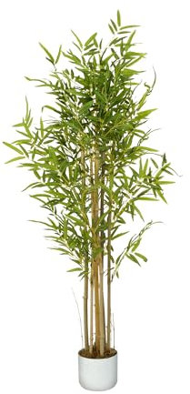 mcc direct Artificial Bamboo Tree, 140cm Tall Large Decorative Artificial Plant with Plastic Planter and Artificial Moss for House Bedroom Office Garden Store Decoration