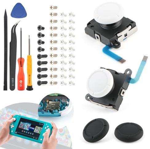 2 Pack Joystick for Nintendo Switch Lite 3D Analog Joysticks for Joy-Con Controller Thumbstick Switch Lite Stick Repair Kit Replacement(with Screws)