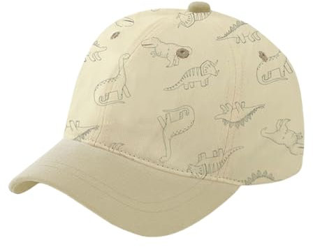 Baby Baseballkappe, Dinosaurier Muster Baseballmütze, Baby Mütze Sonnenhut, Verstellbare Cartoon Kleinkind Sonnenhüte für Jungen Mädchen Kleinkind (DE/NL/SE/PL, Alter, 2 Jahre, 5 Jahre, Khaki)