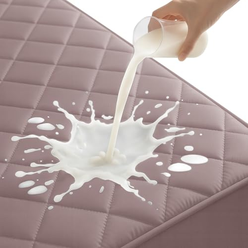 YSTELLAA Matratzenschoner 90x200cm, Rosa | Weiche Matratzenbezug Atmungsaktive, Mattress Protector Anti-Milben, Matratzenschutz Für Matratzen Topper Bis 30cm