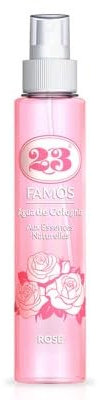 23 FAMOS Eau de Cologne – Parfum Doux & Solaire – 200 ml – Senteur Florale Apaisante – Pour Bébé, Femme et Homme (Rose)