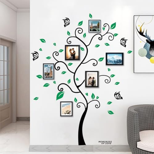 HGDESIGN® Wandtattoo Wandaufkleber Fotorahmen Fotobaum Wandsticker Wanddeko für Wohnzimmer Schlafzimmer Kinderzimmer Babyzimmer (A)