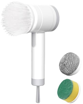 Sucritude Scrubber Elettrico Rotante, Scopa Elettrica a Batteria Senza Fili, Strumento Ricaricabile Per Pulizia Bagno Cucina Piastrelle Auto Vasca Pavimento