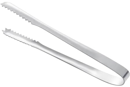 Nikou Eiszange aus dickem Edelstahl, tragbar, leicht zu greifen, Servierzange aus Metall für Bar, Küche, Eiswürfelzange, 30 cm lang, strapazierfähig, Silber