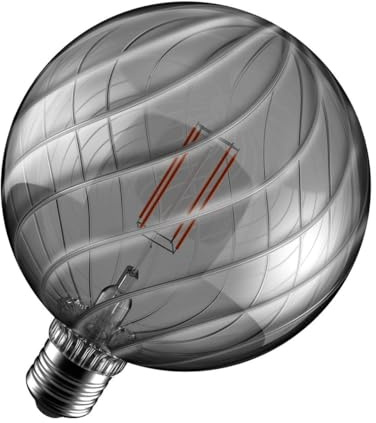 Crompton Lamps LED Decorative E27 Screw Bulb, 125mm x 175mm G125 Screw Filament Bulb, 4.5W 1800K Extra Warm White 200lm 20W Eqv, Smoke Grey Lightbulb, Hanging Lights, Pendant Light, Vintage Lamp