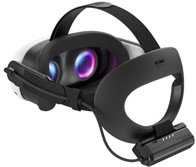 KIWI design K4 Flex und P5000 Kompaktes Powerbank für Meta Quest 3/3S, erstellbarer Elite Strap mit PU-Schaum für Verbesserten Komfort und VR-Spieleimmersion