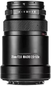Compatible for Sony E Canon RF Nikon Z Fuji X Lumix L Mount 25 mm F2.8 Plein Format 2X-5X Ultra Macro Objectif à Mise au Point Manuelle(Nikon Z)