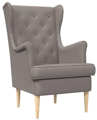vidaXL Sessel Taupe Stoff, Sessel, gepolstertes modernes Design, Coole Sitzgelegenheit, bequemer Schaumstoff, Stoffrahmen, Gummiholzbeine