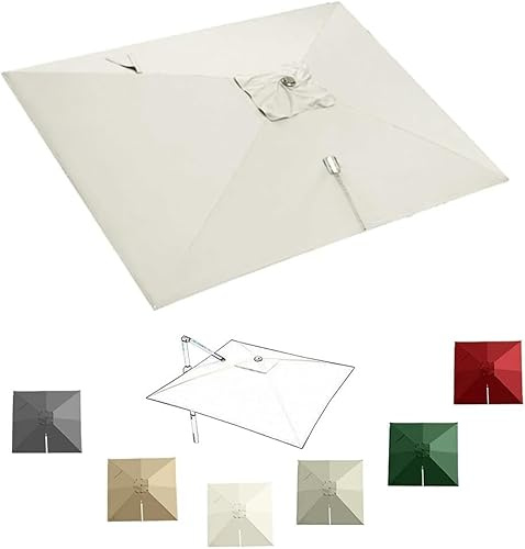 Toile De Rechange pour Parasols Déportés De 2,4/3/4 M - Housse Carrée pour Parasol De Terrasse - Tissu Résistant à La Décoloration avec 8 Baleines pour Une Beige 3x4m (10x13ft)