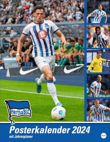Hertha BSC Posterkalender 2025: Fotokalender mit den Spielern des Hertha BSC. Praktischer Jahres-Wandkalender 2025 für Fußballfans. Hochwertiger Bild-Kalender zum Aufhängen. (Bundesliga Kalender Heye)