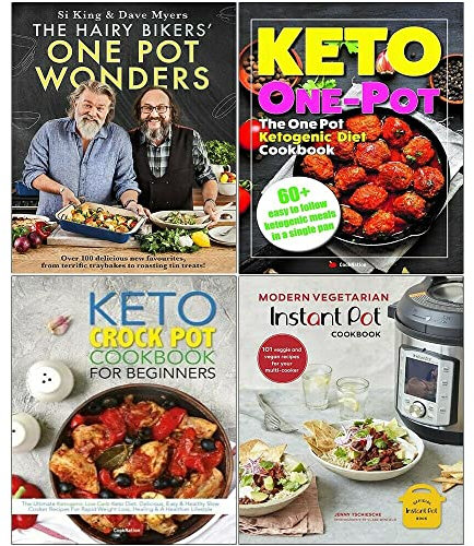 The Hairy Bikers' One Pot Wonders [Hardcover], One Pot Ketogenic Diet Cookbook, Keto Crock Pot Cookbook For Beginners, Modern Vegetarian Instant Pot® Cookbook [Hardcover] 4 Books Collection Set