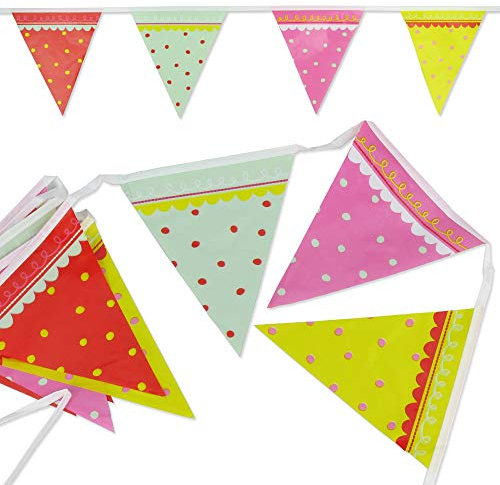 Wimpelkette Retro Design - Punkte - Wimpel Flaggen Fahnen